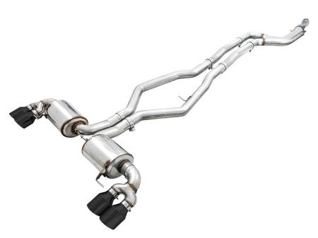 AWE Tuning - AWE 2019+ BMW M340i (G20) Non-Resonated Touring Edition Exhaust - Quad Diamond Black Tips