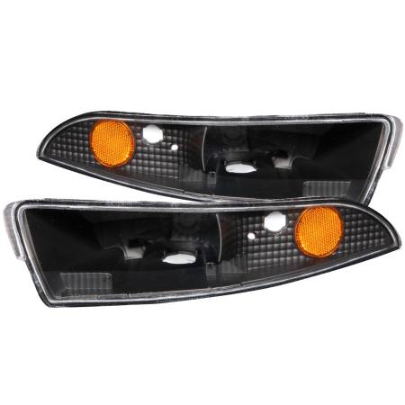 ANZO Headlights, Tail Lights and More  - ANZO 1993-2002 Chevrolet Camaro Euro Parking Lights Black w/ Amber Reflector