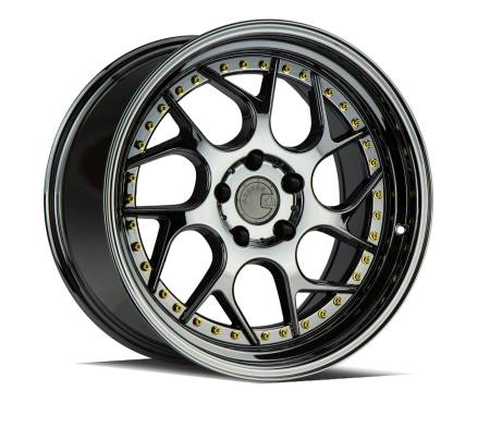 AodHan Wheels - Aodhan Wheels Rim DS01 18x9.5 5x114.3 73.1CB ET30 Black Vacuum W/ Gold Rivets