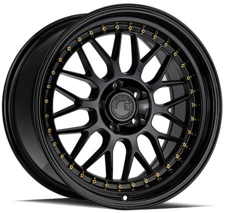 AodHan Wheels - Aodhan Wheels Rim AH02 19x8.5 5x112 66.6CB ET32 Gloss Black ( Gold Rivet)