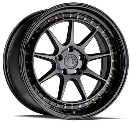 AodHan Wheels - Aodhan Wheels Rim DS-X 19x8.5 5x114.3 73.1CB ET35 Gloss Black W /Gold Rivets