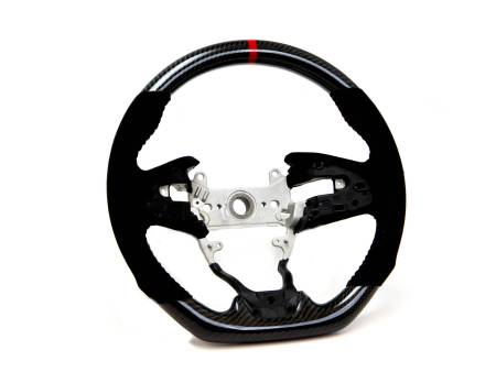 PRL Motorsports - PRL Steering Wheel 2016-2021 Civic Carbon and Suede Red