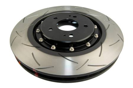 DBA (Disc Brakes Australia) - DBA 08+ EVO X Front Slotted 5000 Series 2 Piece Rotor Assembled w/ Black Hat