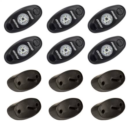 Rigid Industries - RIGID A-Series LED Universal Rock Light Kit, High Power Blue, Set Of 6