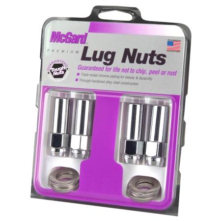 McGard - McGard Hex Lug Nut (X-Long Shank) M12X1.5 CTR Washer / 13/16 Hex / 2.27in. Length (4-Pack) - Chrome