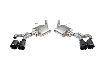 CORSA Performance - Corsa 22-25 Caddy CT5-V Blackwing 3in Axle-Back - Act. Exh. - Dual Rear Exit - Twin 4.5in Blk CF Tip