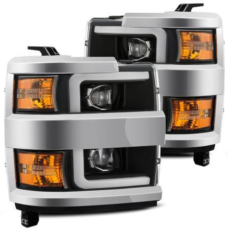 AlphaRex - AlphaRex 15-19 Chevy 2500HD PRO-Series Proj Headlights Plank Style Blk w/Activ Light/Seq Signal/DRL