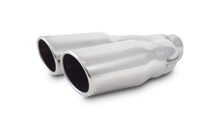 Vibrant Performance - Vibrant Performance Dual 3.25in x 2.75in Oval SS Exhaust Tip (Single Wall Angle Cut Rolled Edge)