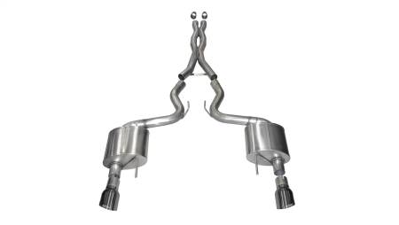 CORSA Performance - Corsa 15-17 Ford Mustang GT Coupe 5.0L 3in Xtreme Cat-Back Exhaust Dual Rear Exit w/ Gun Metal Tips