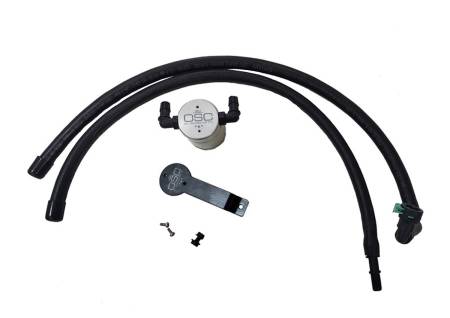 J&L Oil Separator Co - J&L 2020-2022 Ford Explorer 2.3L EcoBoost Driver Side Oil Separator 3.0 - Clear Anodized
