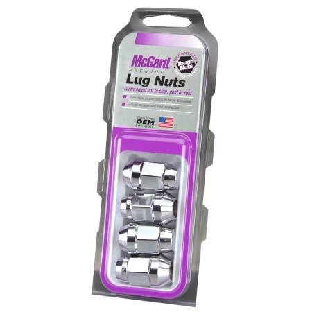 McGard - McGard Hex Lug Nut (Cone Seat Bulge Style) M12X1.25 / 3/4 Hex / 1.45in. Length (4-Pack) - Chrome