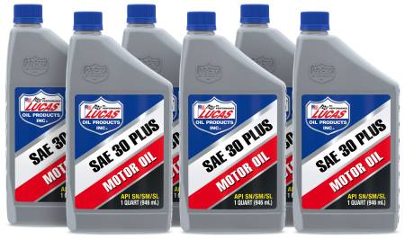 Lucas Oil - Lucas Motor Oil - High Performance Plus - 30W - Conventional - 1 qt - Set of 6