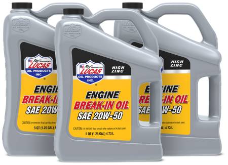 Lucas Oil - Lucas Motor Oil - High Zinc Break-In - 20W50 - Conventional - 5 qt - Set of 3