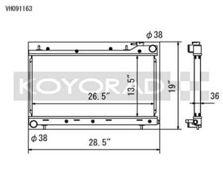 Koyorad Cooling Systems - Koyo Hyper V Series Aluminum Radiator 99-01 Subaru Outback 2.5L H4 (Non Turbo) (MT)
