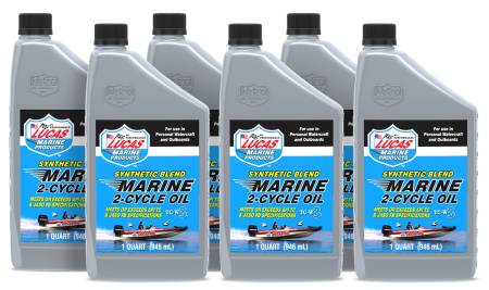 Lucas Oil - Lucas 2 Stroke Oil - TC-W3 - Semi-Synthetic - 1 qt - Marine - Set of 6