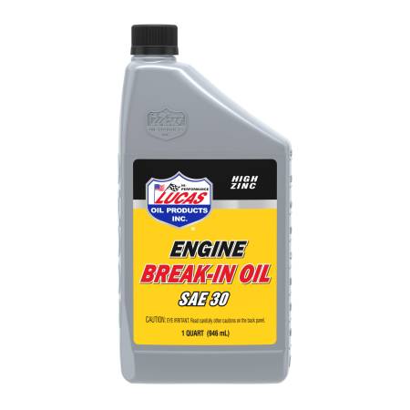Lucas Oil - Lucas Motor Oil - Break-In - High Zinc - 30W - Conventional - 1 qt - Each
