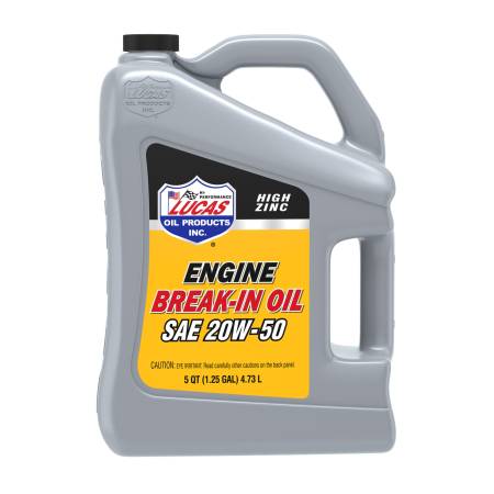 Lucas Oil - Lucas Motor Oil - High Zinc Break-In - 20W50 - Conventional - 5 qt - Each