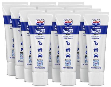 Lucas Oil - Lucas Grease - White Lithium - Conventional - 8 oz tube - Set of 12