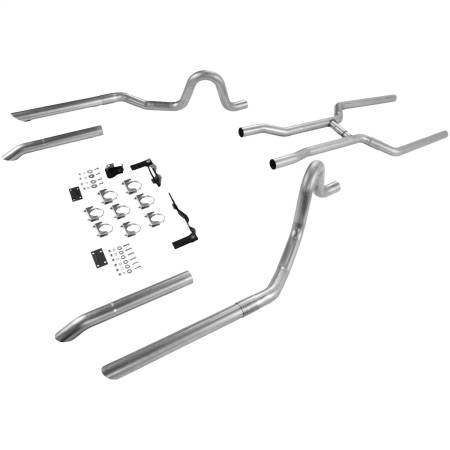 Flowmaster - Flowmaster 64-72 Chevelle Pipe Kit Header-Back System - 2.50 In. Dual Rear Exit (Pipes Only)