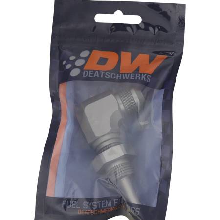 DeatschWerks - DeatschWerks 8AN Male Flare To 5/16in. Male Barb Bulkhead Adapter 90-Degree (Incl. Nut)