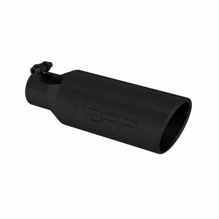 MBRP Exhaust - MBRP Universal Tip 4in O.D. Angled Rolled End 2.5in inlet 12in length Black