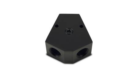 Vibrant Performance - Vibrant Performance Billet Aluminum Y-Block Fitting with 1/8in NPT Port - 1/2in NPT x 3/8in NPT x 3/8in NPT