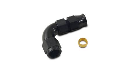 Vibrant Performance - Vibrant Performance 3/8In Tube to -6AN Female 90 Degree Union Adapter Fitting w/ Olive Inserts