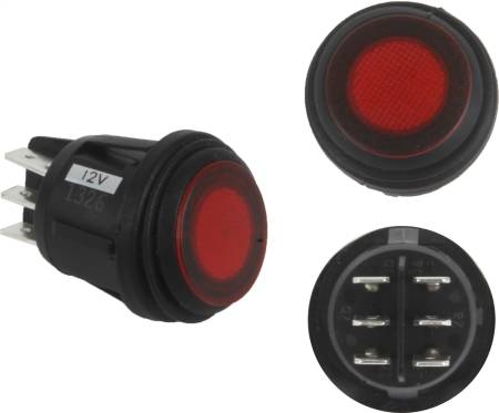 Rigid Industries - RIGID 3 Position Rocker Switch (On/Off/Backlight), Red, Single