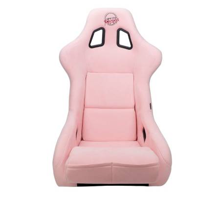 NRG Innovations - NRG Innovations FRP Bucket Seat PRISMA Edition W/ pearlized Back Pink Alcantara - Large