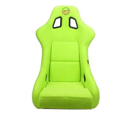 NRG Innovations - NRG Innovations FRP Bucket Seat PRISMA Edition - Large (Neon Green Alcantara/  Pearlized Back)