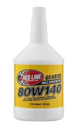 Red Line Synthetic Oil - Red Line Oil 80W140 Gear Oil Synthetic GL-5 Differential Gear Oil 1 Quart - Case of 12