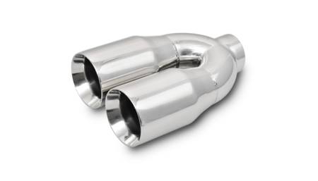 Vibrant Performance - Vibrant Performance 2.5in ID Dual 3.5in OD Round SS Tips (Double Wall, Straight Cut)