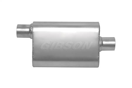 Gibson Performance Exhaust - Gibson CFT Superflow Offset/Center Oval Muffler - 4x9x18in/2.5in Inlet/2.5in Outlet - Stainless