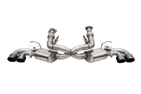 CORSA Performance - Corsa 20-25 Corvette C8 3in Valved Cat-Back 4.5in Blk Quad Tips Fits Factory Perf Exhaust DeletesAFM