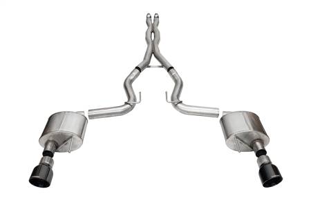 CORSA Performance - Corsa 24+ Ford Mustang GT Xtreme Cat-Back Ex. Sys. 3.0in Dual Rear Exit w/4.5in Black PVD Pro Tips