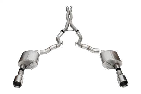 CORSA Performance - Corsa 24+ Ford Mustang GT Conv. Xtreme Cat-Back Ex. Sys. 3.0in Dual Rear Ex w/4.5in StraightCut Tips