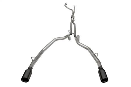 CORSA Performance - Corsa 2021-2024 Dodge Ram TRX Crew Cab Baja Catback Exhaust Dual Rear Black Tip