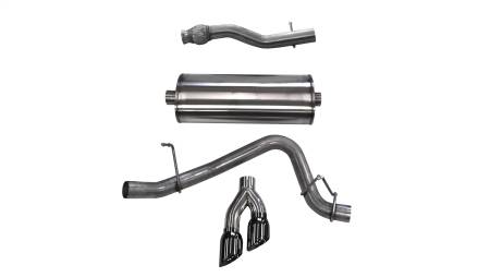 CORSA Performance - Corsa 2015-2020 GMC Yukon XL 1500 5.3L V8 3in Cat-Back Single Side Exit Twin 4in Black Tips