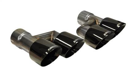 CORSA Performance - Corsa 2015-2017 Ford Mustang GT 5.0 Black Quad Tips Kit
