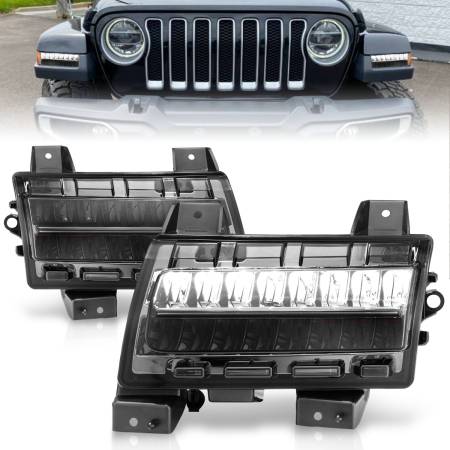 ANZO Headlights, Tail Lights and More  - ANZO 2018-2021 Jeep Wrangler LED Side Markers Chrome Housing Smoke Lens w/ Seq. Signal Sport Bulb