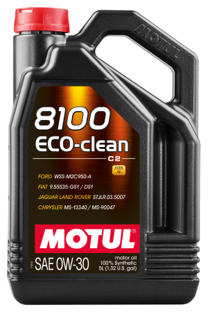 Motul - Motul 5L Synthetic Engine Oil 8100 0W30 4x5L ECO-CLEAN  ACEA C2 API SM ST.JLR 03.5007 - Case of 4