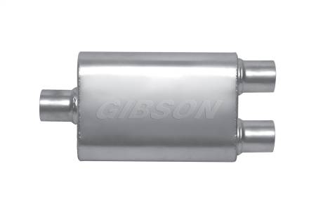 Gibson Performance Exhaust - Gibson MWA Superflow Center/Dual Oval Muffler - 4x9x14in/3in Inlet/2.5in Outlet - Stainless