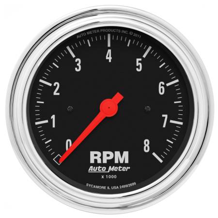 AutoMeter - AutoMeter Traditional Chrome 3-3/8in 8K RPM In Dash Tachometer