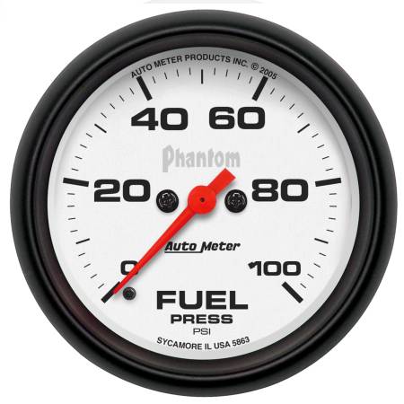 AutoMeter - AutoMeter Phantom 2-5/8in 0-100 PSI Fuel Pressure Gauge