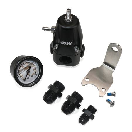 DeatschWerks - DeatschWerks DWR1000 AFPR + Pressure Gauge + 8AN & 6AN Fittings - Anodized Black