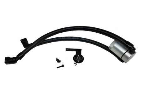 J&L Oil Separator Co - J&L 11-14 Ford F-150/Ford F-150 Raptor 6.2L Passenger Side Oil Separator 3.0 - Clear Anodized