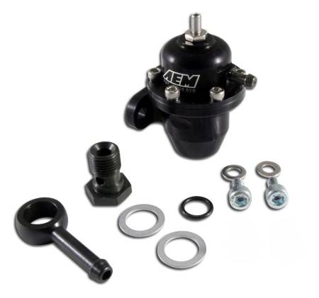 AEM Electronics - AEM 86-93 Acura / 95-98 TL / 88-91 Civic/CRX / 92-01 Prelude Black Adjustable Fuel Pressure Regulato