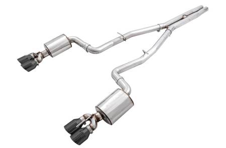 AWE Tuning - AWE 2015+ Dodge Challenger 6.4L/6.2L Non-Resonated Touring Edition Exhaust - Quad Black Tips