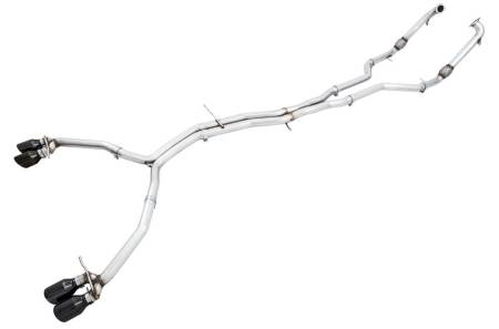AWE Tuning - AWE Audi B9 S4 Track Edition Exhaust - Non-Resonated (Black 102mm Tips)