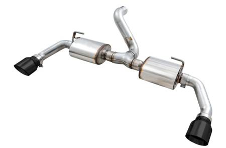 AWE Tuning - AWE 2018+ Jeep Wrangler JL/JLU Tread Edition Axle-Back Dual Exhaust - Diamond Black Tips